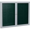 Ghent Ghent Enclosed Bulletin Board, Outdoor, 2 Door, 60"W x 48"H, Black Vinyl/Silver Frame PA24860VX-183